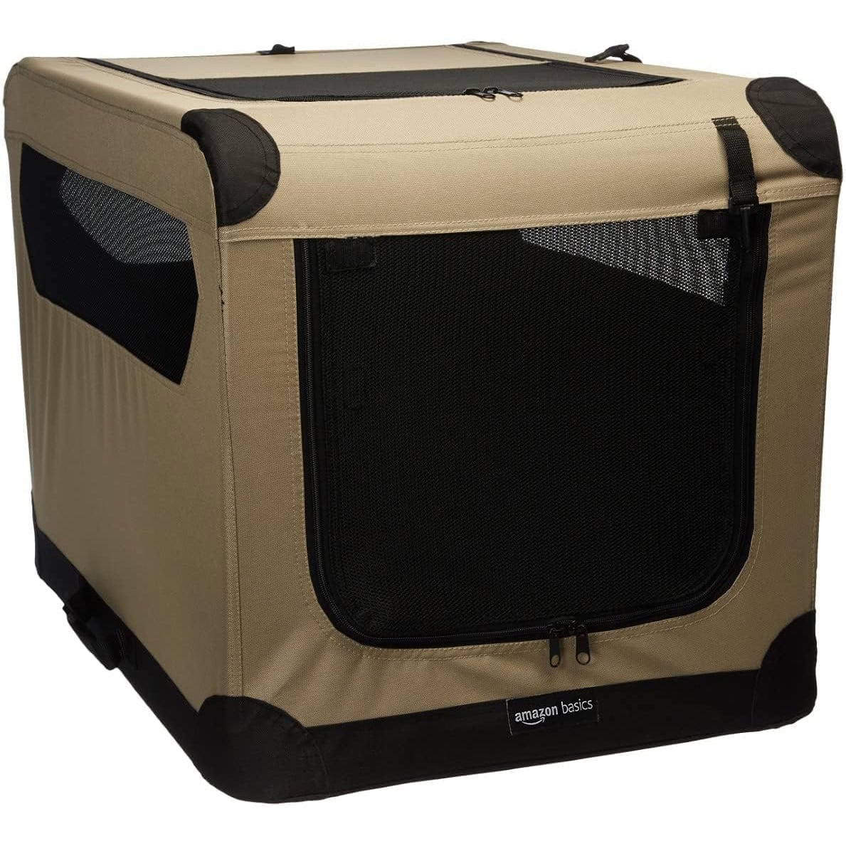 Amazon Basics 2-Door Portable Soft-Sided Folding Soft Dog Travel Crate Kennel
