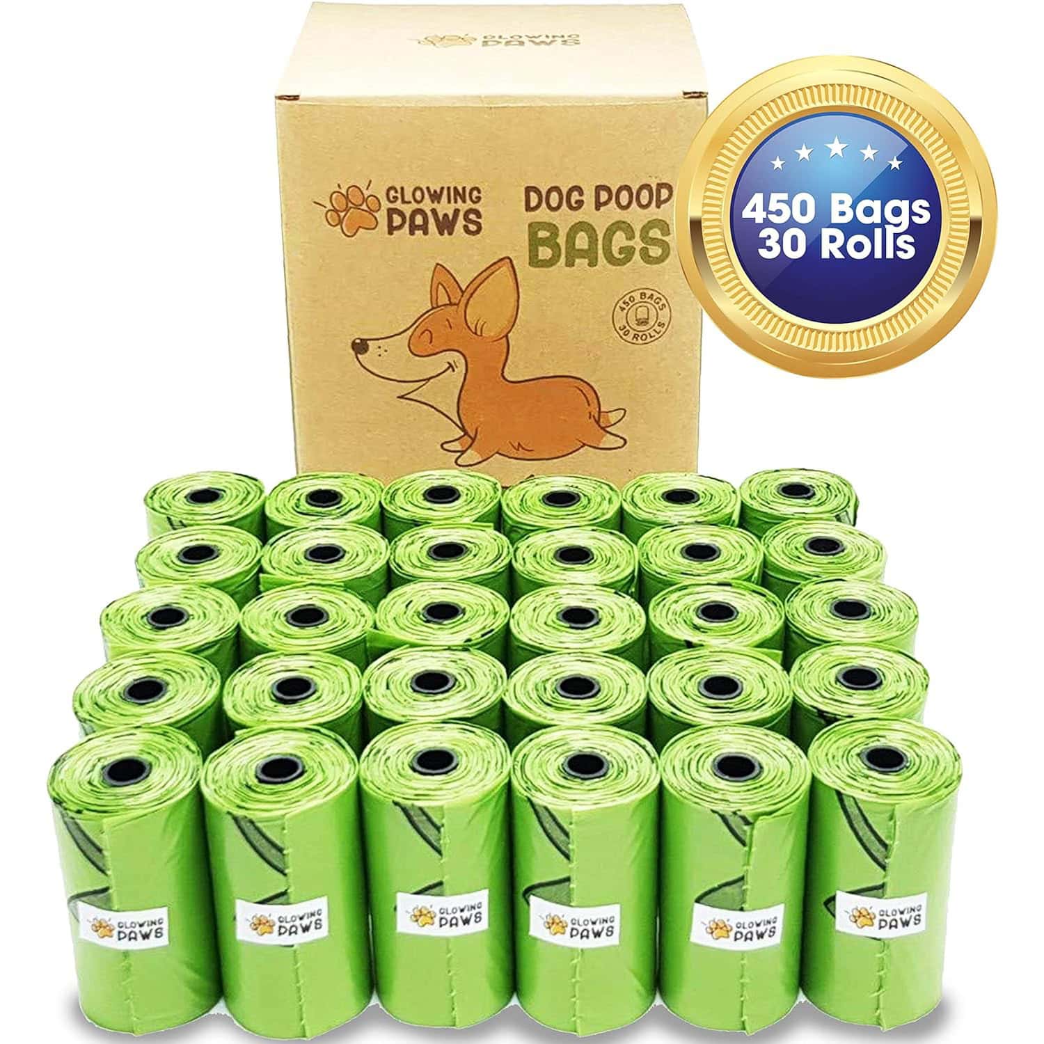 Glowing Paws Dog Pooping Bags