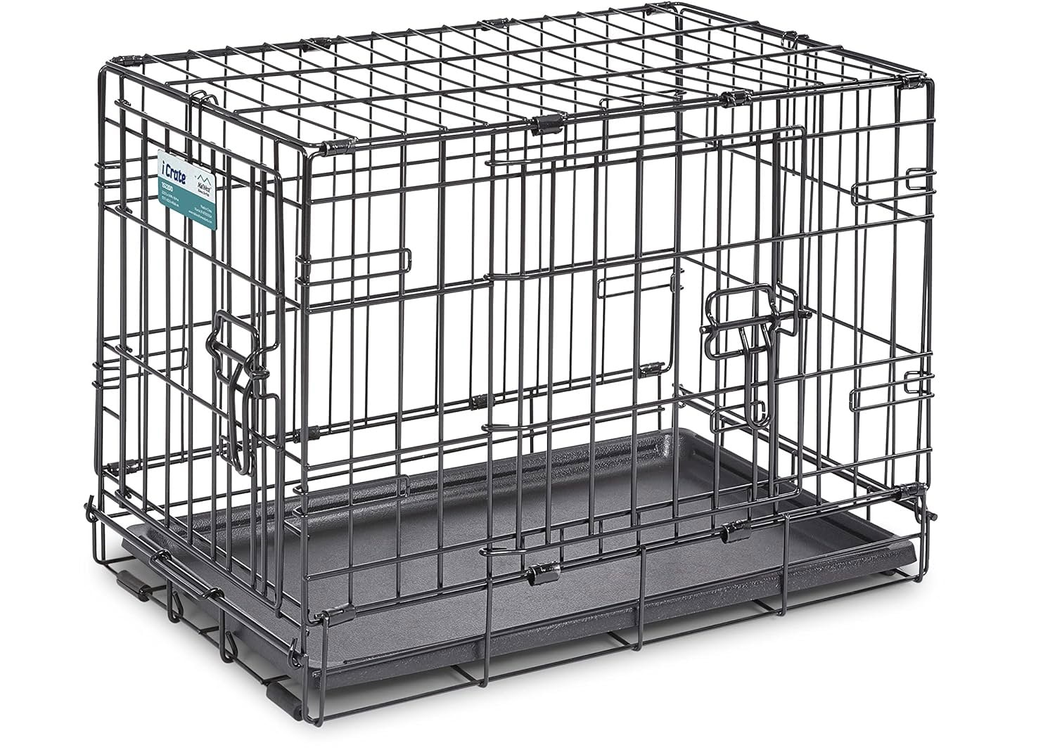 MidWest Homes for Pets Newly Enhanced Double Door iCrate Dog Crate, Includes Leak-Proof Pan