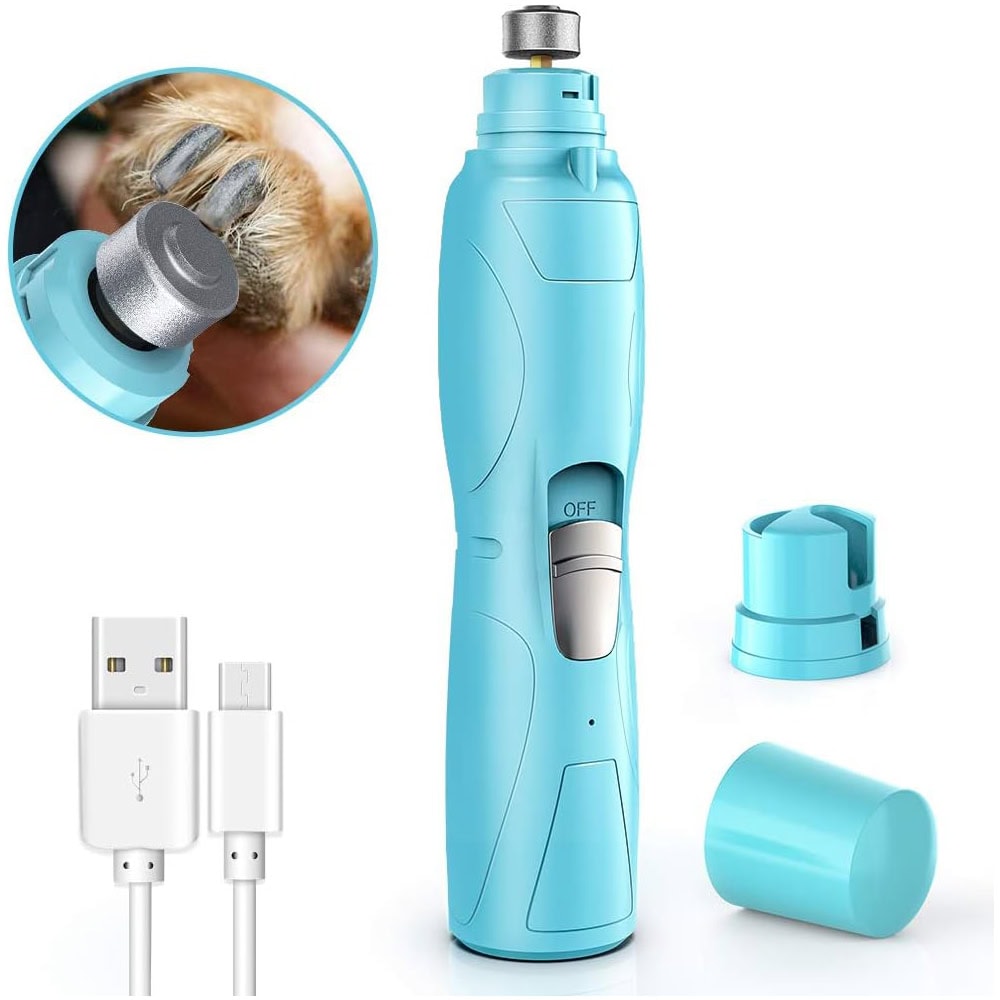 RUCACIO Dog Nail Grinder Electric Pet Nail Trimmer Clippers