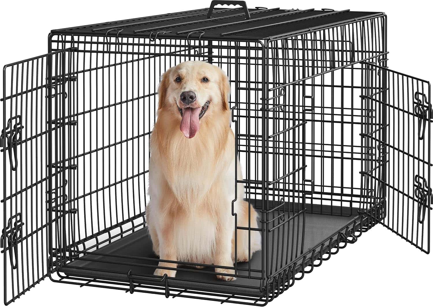 Yaheetech Double Door Collapsible Wire Dog Crate