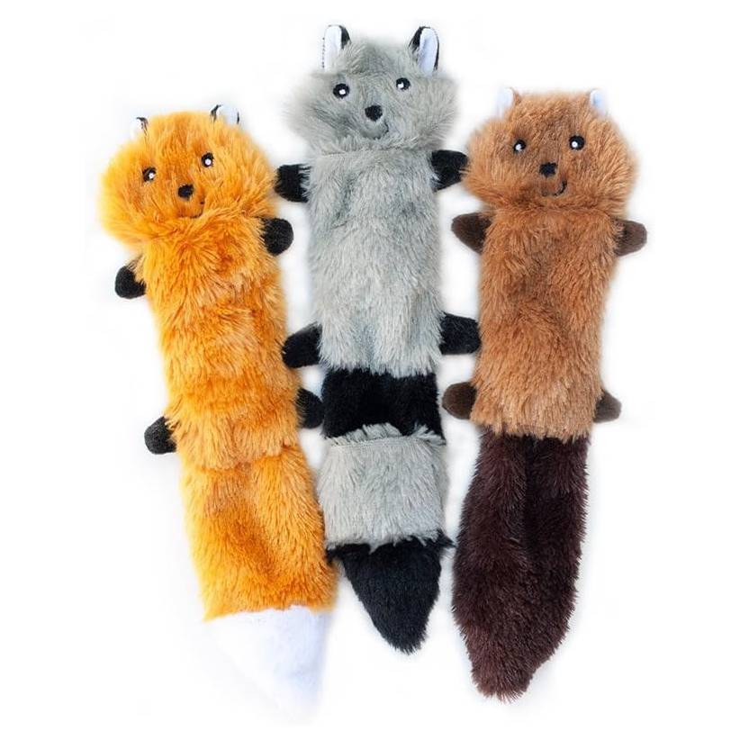 ZippyPaws Skinny Peltz - Fox, Raccoon, & Squirrel