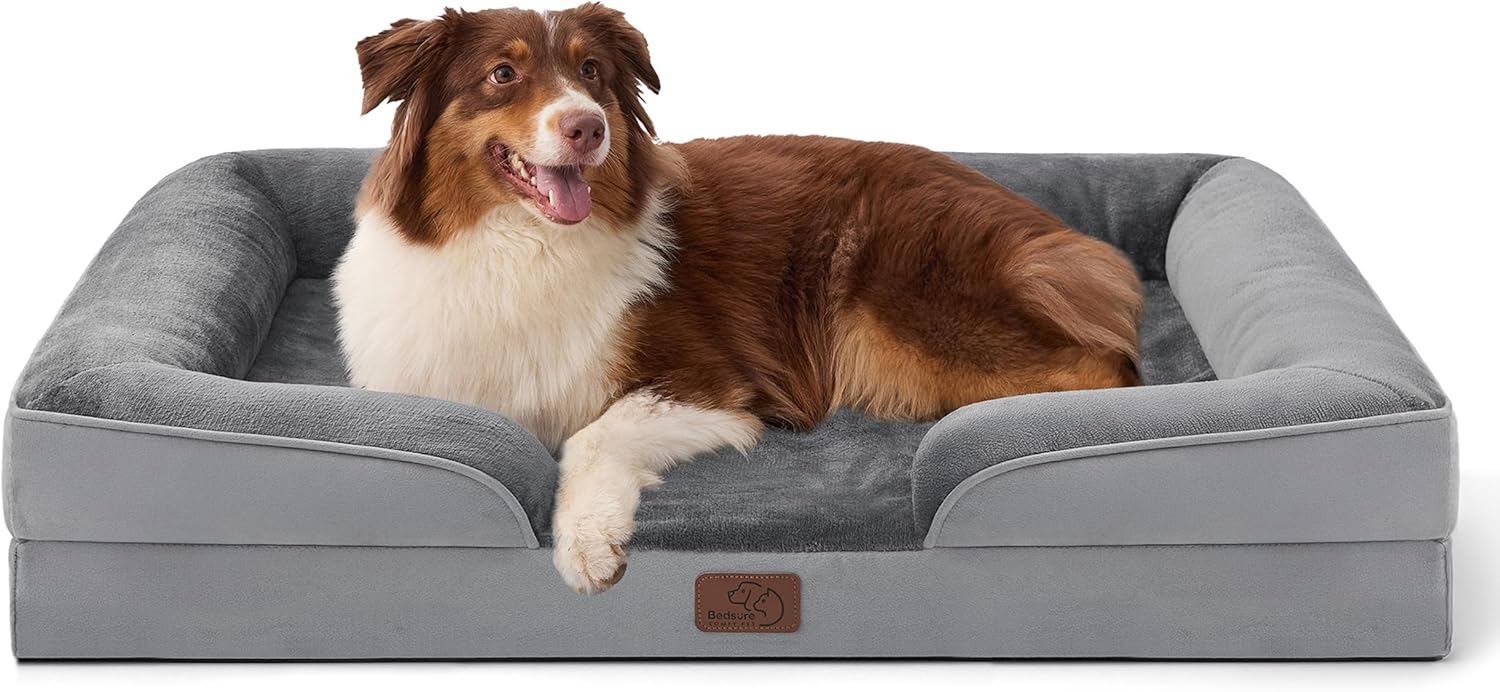 Bedsure Orthopedic Bolster Dog Sofa Bed