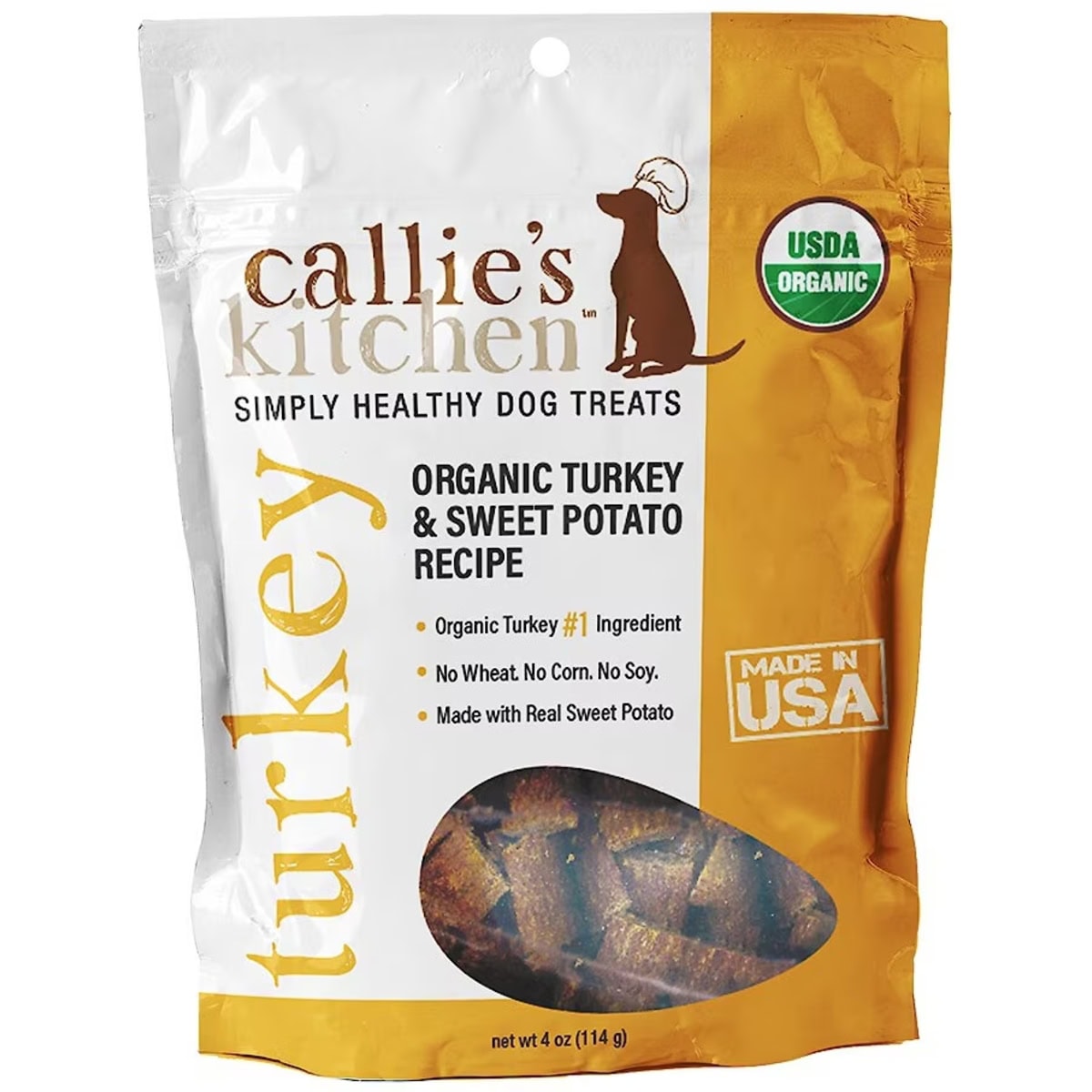 Callie's Kitchen Organic Turkey & Sweet Potato Recipe Dog Treats Square