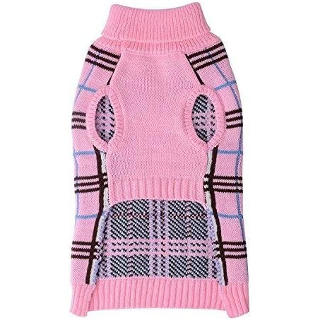 Dog Sweater Plaid Winter Clothes for Dogs Puppy Boys Girls 