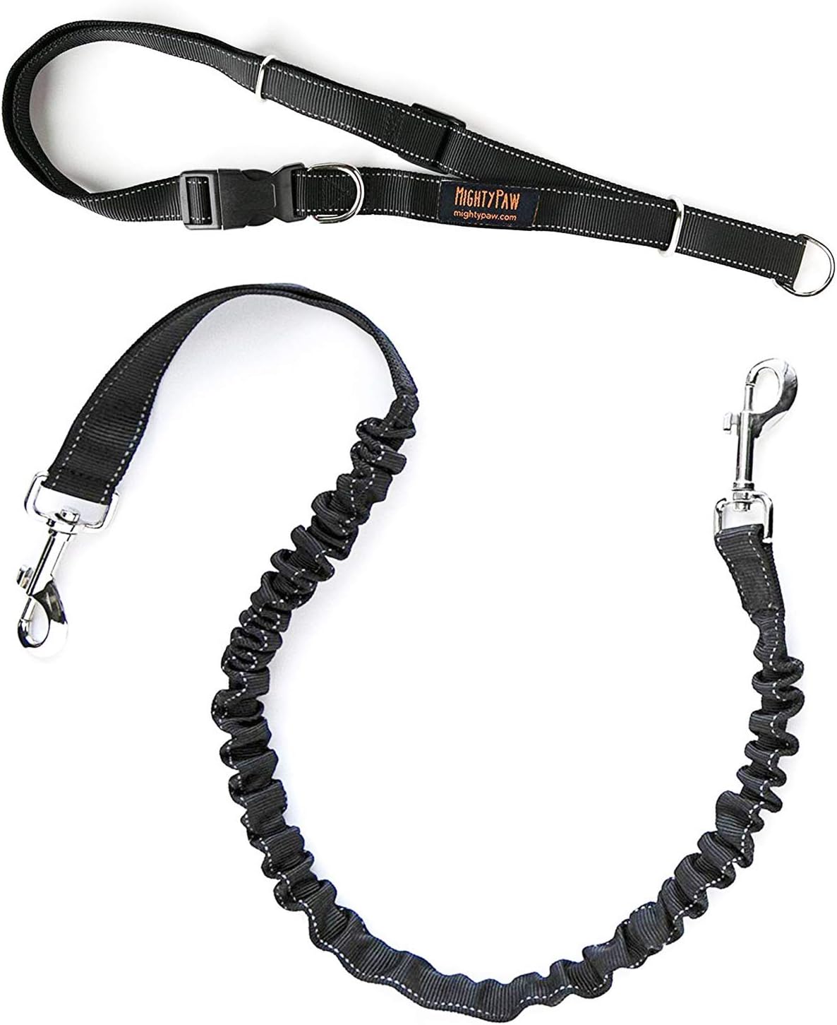 Mighty Paw Hands-Free Nylon Bungee Dog Leash