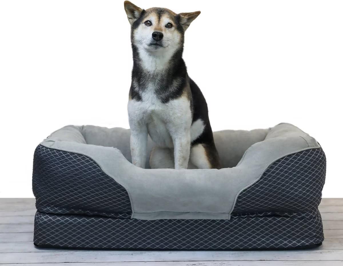 BarksBar Gray Orthopedic Big Dog Bed