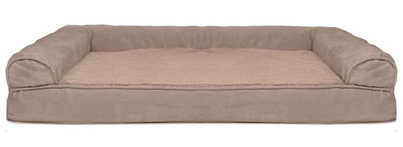 Furhaven Orthopedic Dog Bed for Large Dogs w_ Removable Bolsters & Washable Cover 
