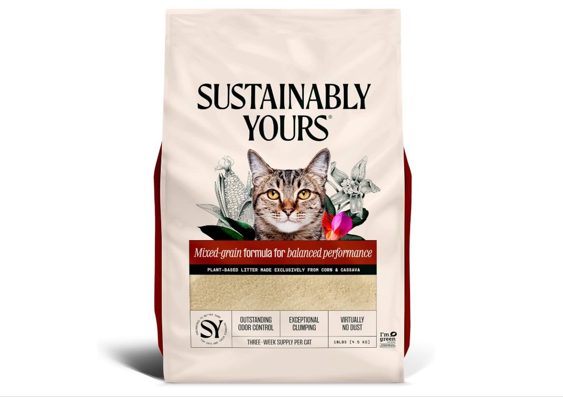 Sustainably Yours Natural Mixed-Grain Corn & Cassava Cat Litter 1