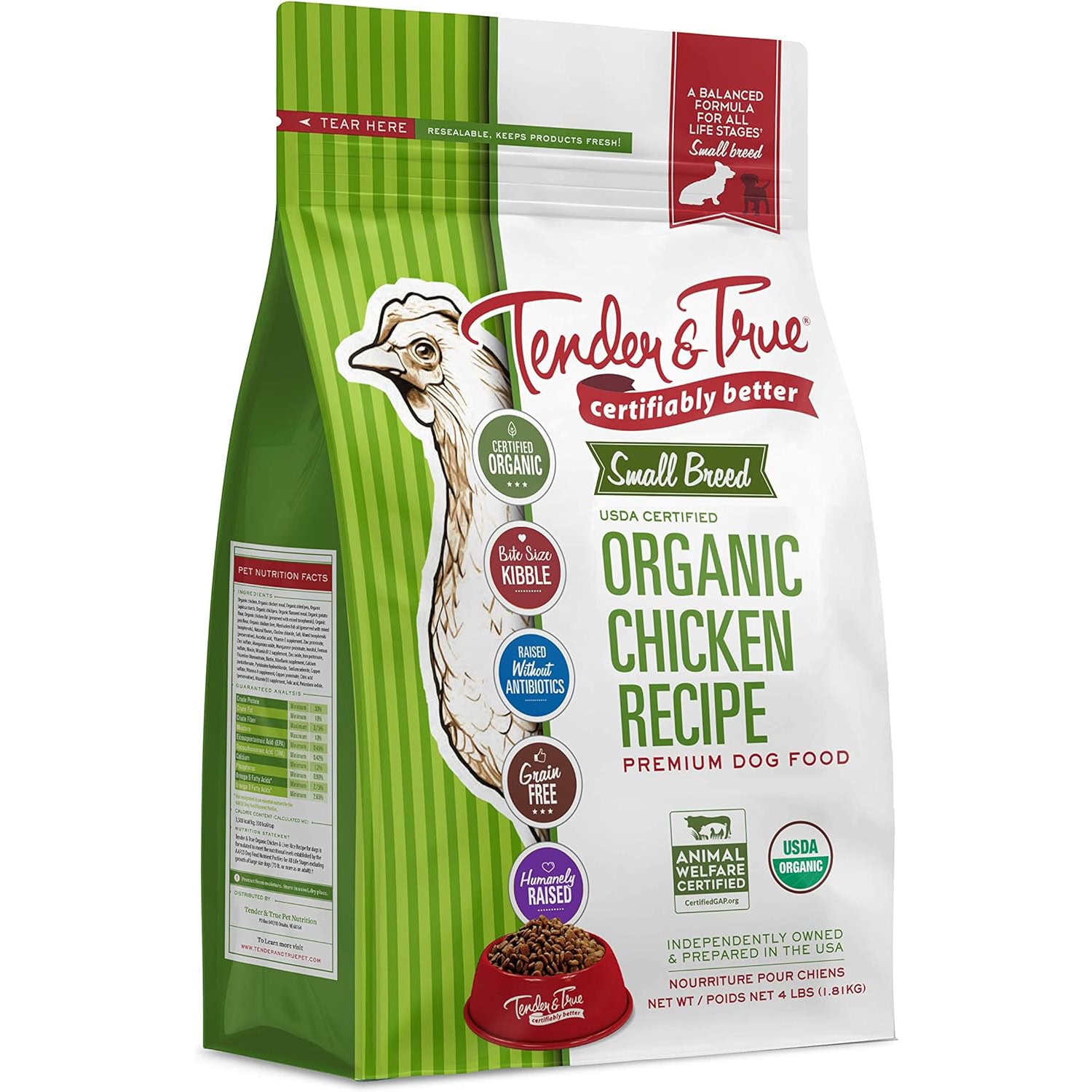 Tender & True Pet Nutrition Small Breed Organic new