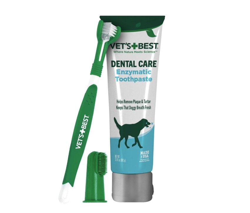 Vet's Best Dog Toothpaste & Toothbrush Dental Care Kit, With Brush