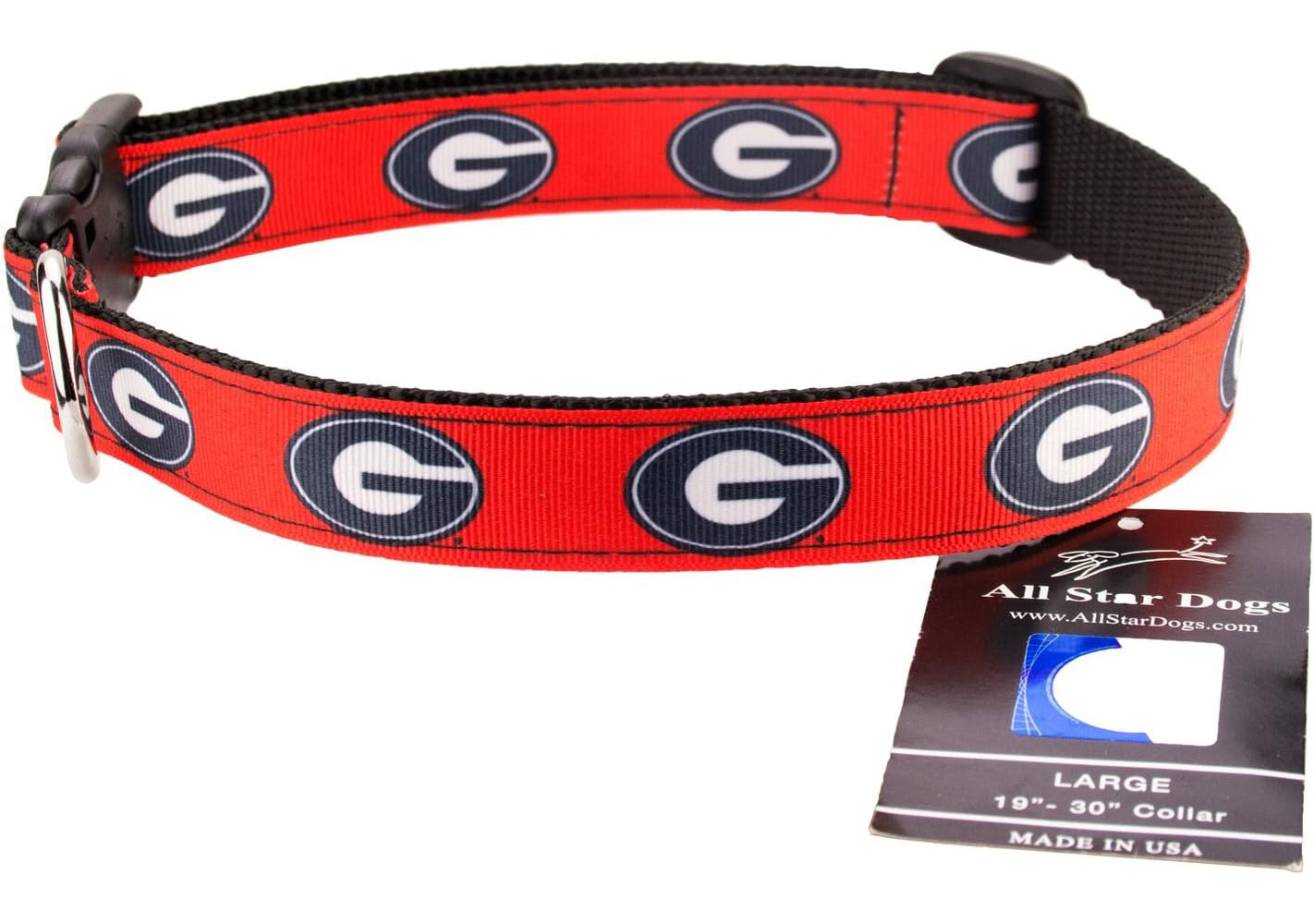 All Star Dogs Georgia Bulldogs Ribbon Dog Collar