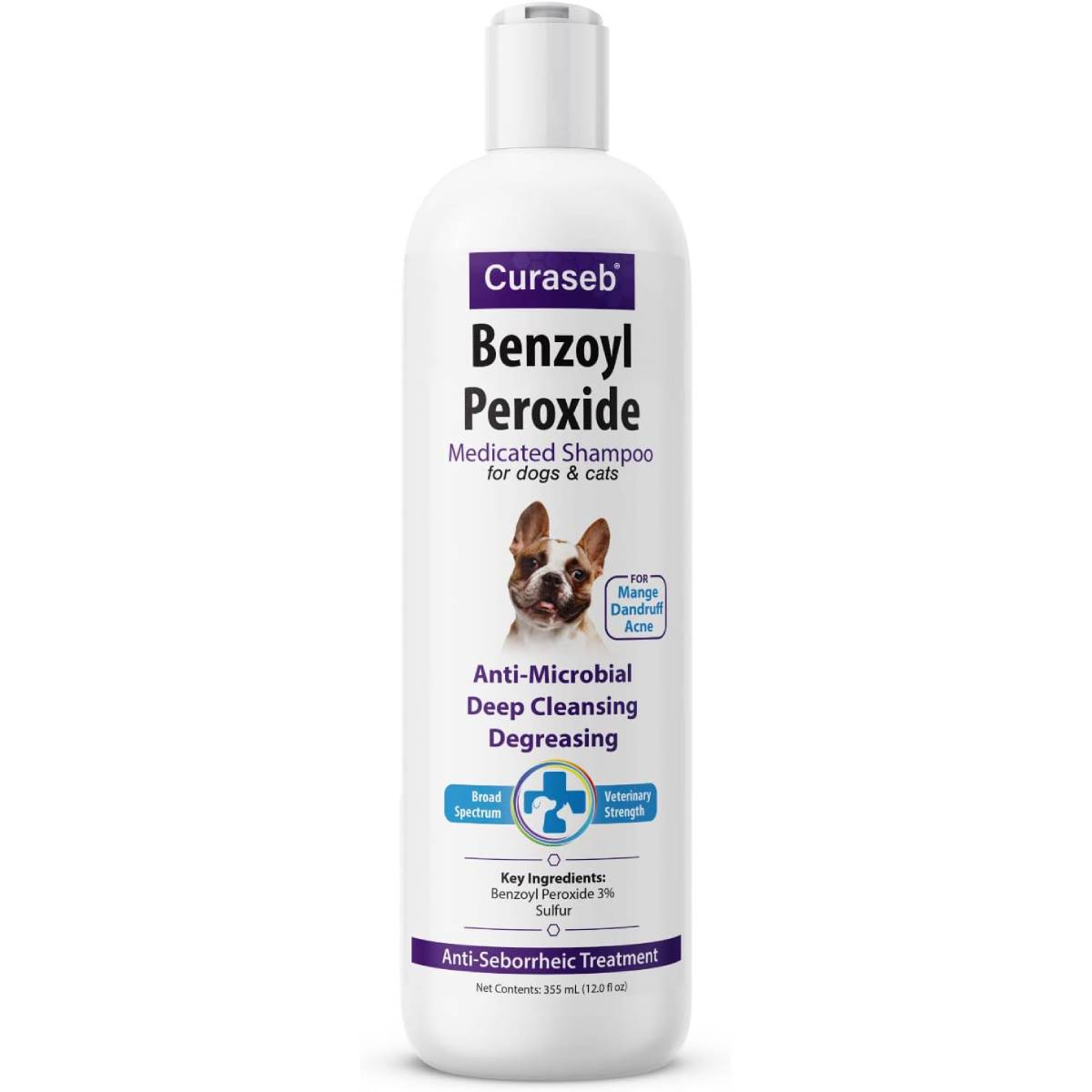 Curaseb Benzoyl Peroxide Dog Shampoo
