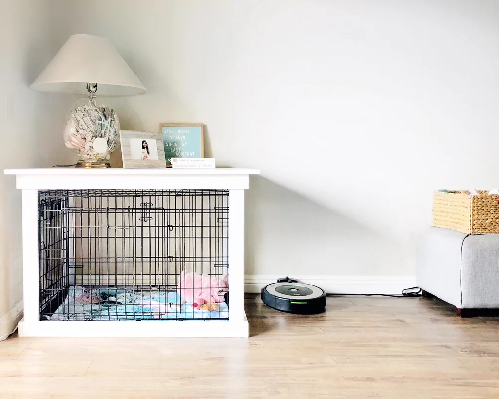 No-Paint Dog Crate Bedside Table, From Popsugar