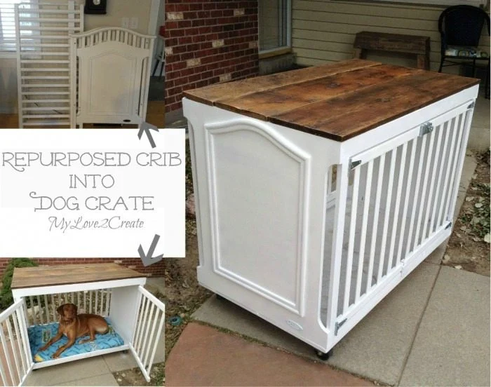 Upcycled Crib Dog Crate, From My Repurposed Life