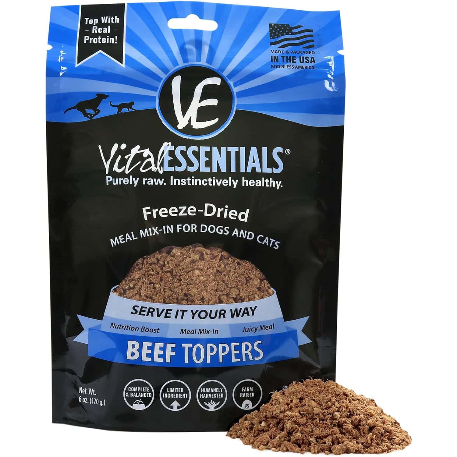 Vital Essentials Freeze Dried Toppers for Dogs New