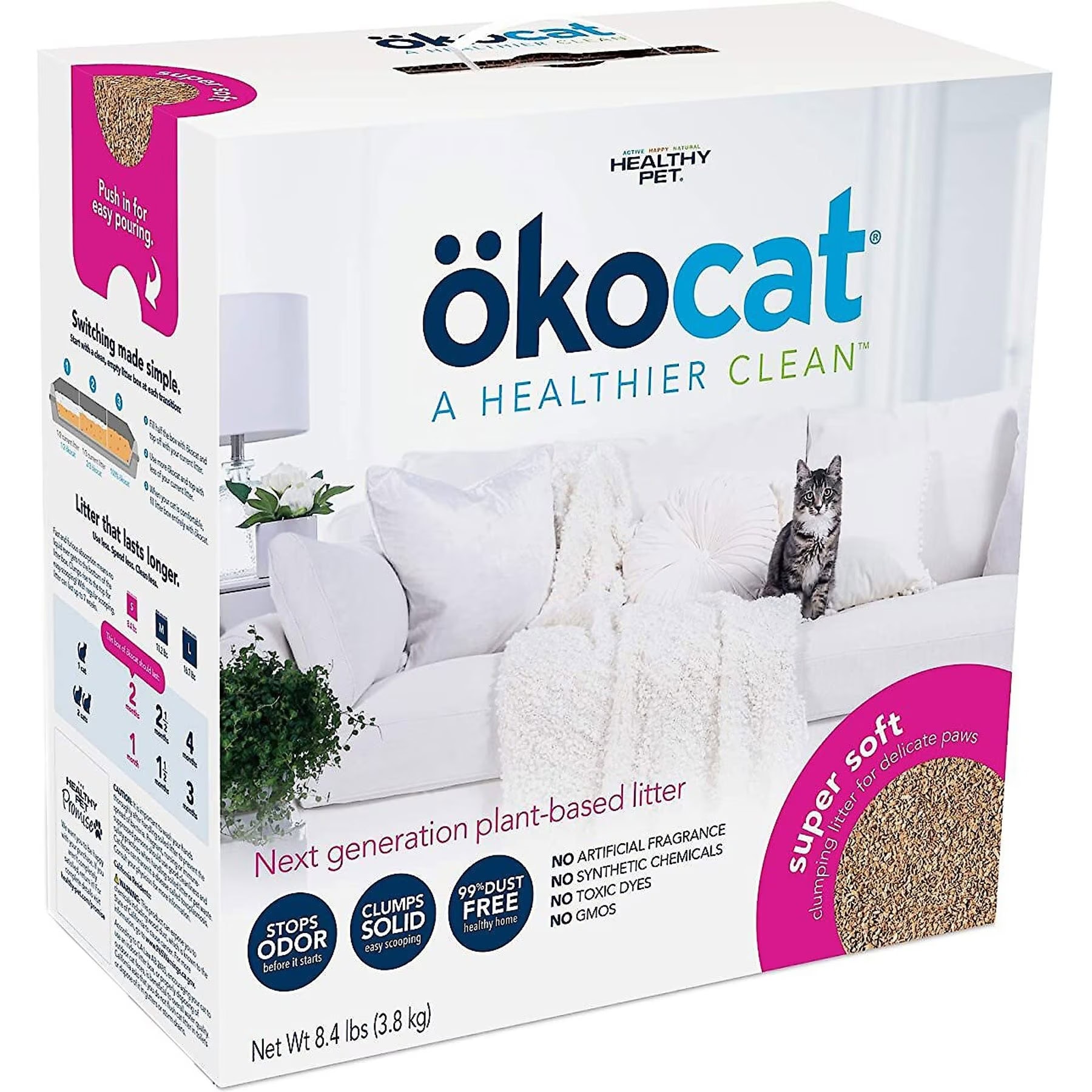 Okocat Super Soft Clumping Wood Unscented Cat Litter 