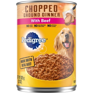 Pedigree Chopped Ground Dinner With Beef Canned Dog Food