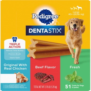 Pedigree Dentastix Original Beef Flavored & Fresh Variety Pack Mint Flavored Large Dental Dog Treats