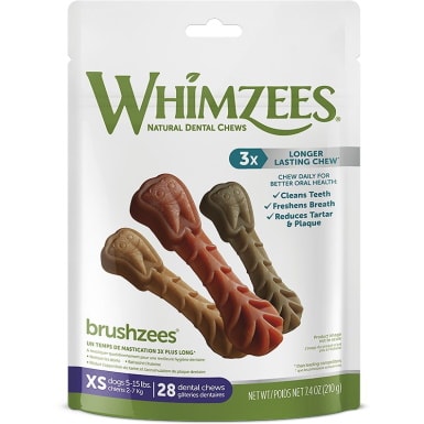 WHIMZEES Brushzees Daily Grain-Free X-Small Dental Dog Treats