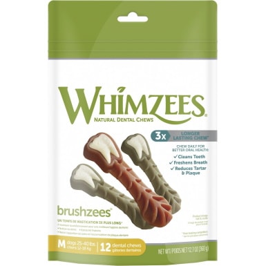 WHIMZEES Brushzees Grain-Free Natural Daily Dental Dog Treats