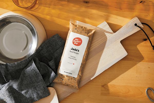 the farmers dog beef recipe on counter