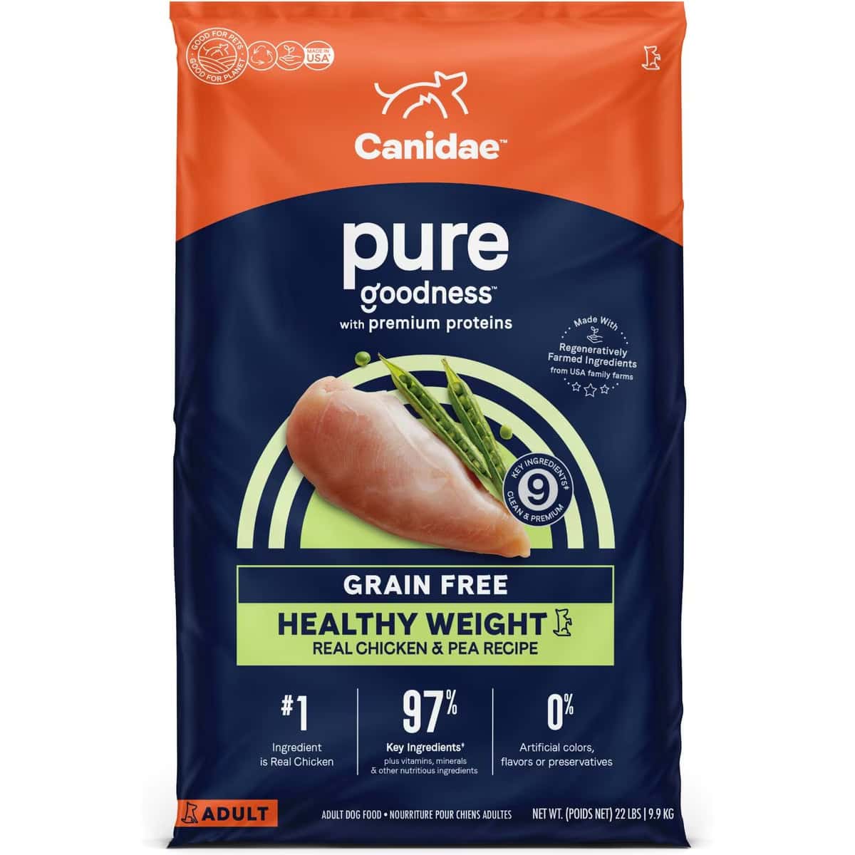 CANIDAE Grain-Free PURE Healthy Weight Limited Ingredient Chicken & Pea Recipe Dry Dog Food