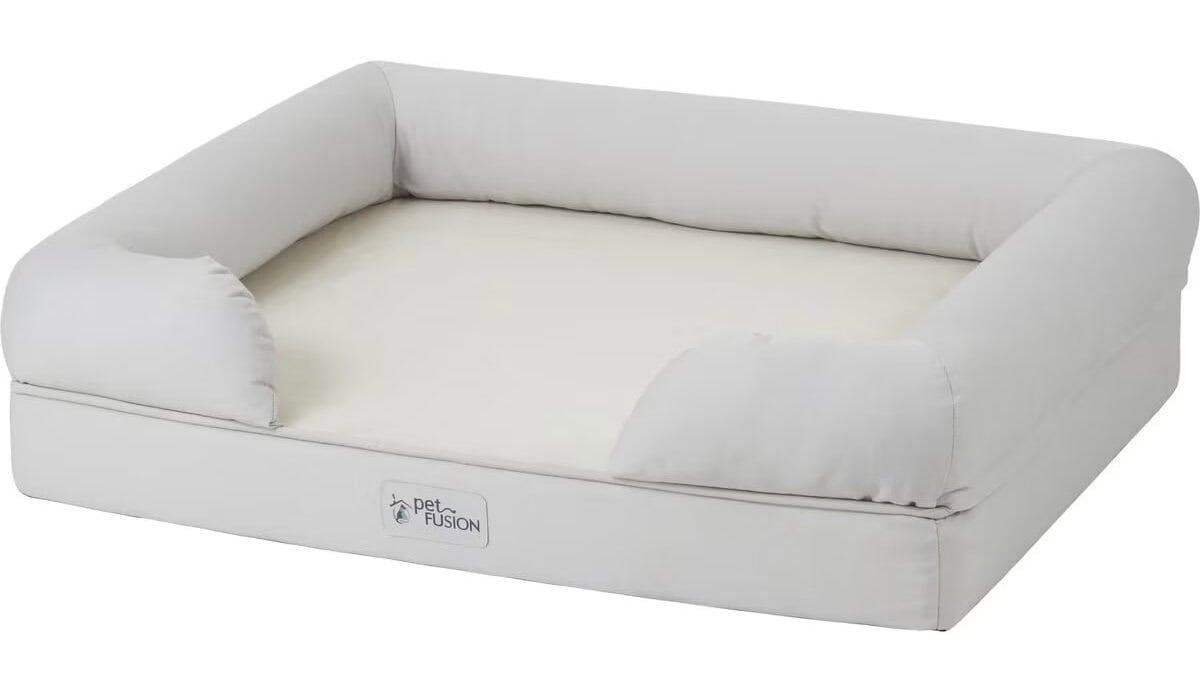 PetFusion Ultimate Lounge Memory Foam Bolster Dog Bed with Removable Cover New