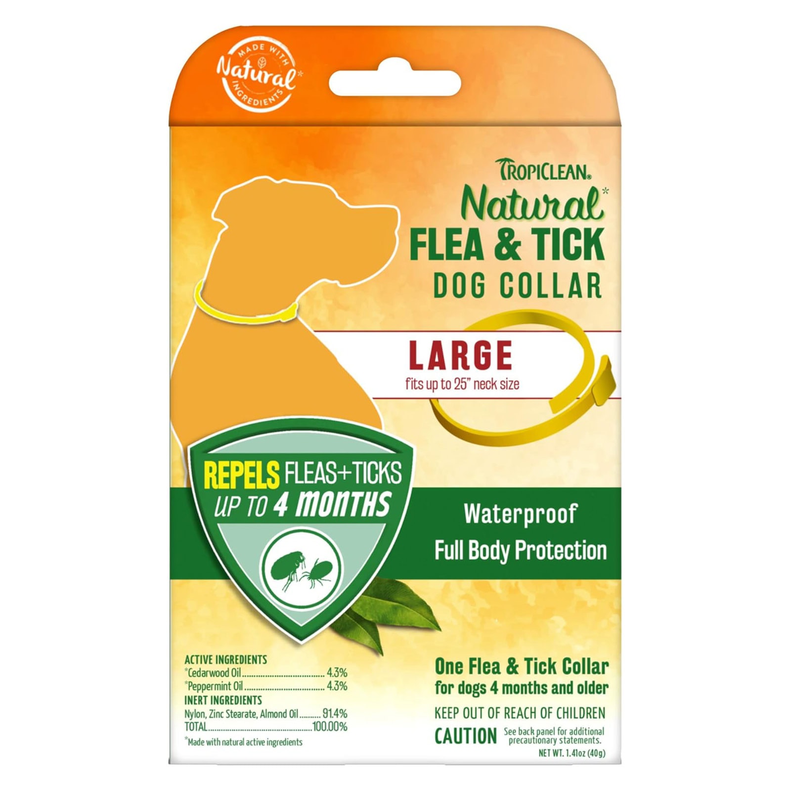 TropiClean Natural Flea & Tick Repellent Collar for Large Dogs