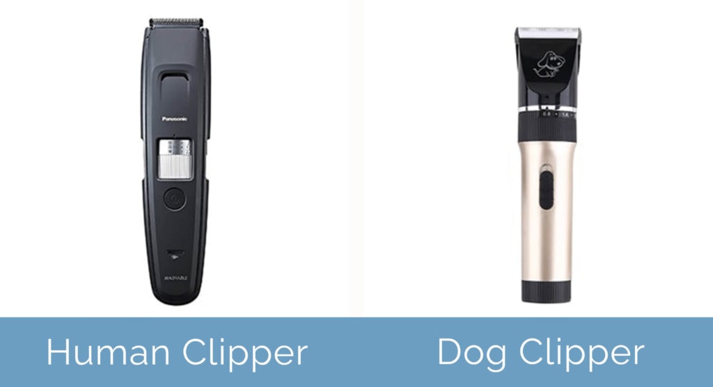 human clipper vs dog clipper side by side