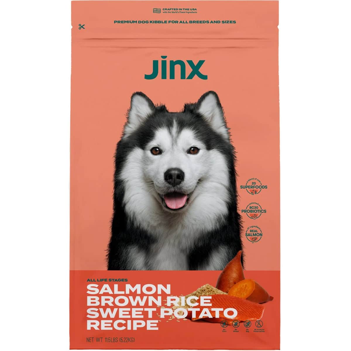 Jinx Salmon, Brown Rice, Sweet Potato Dry Food