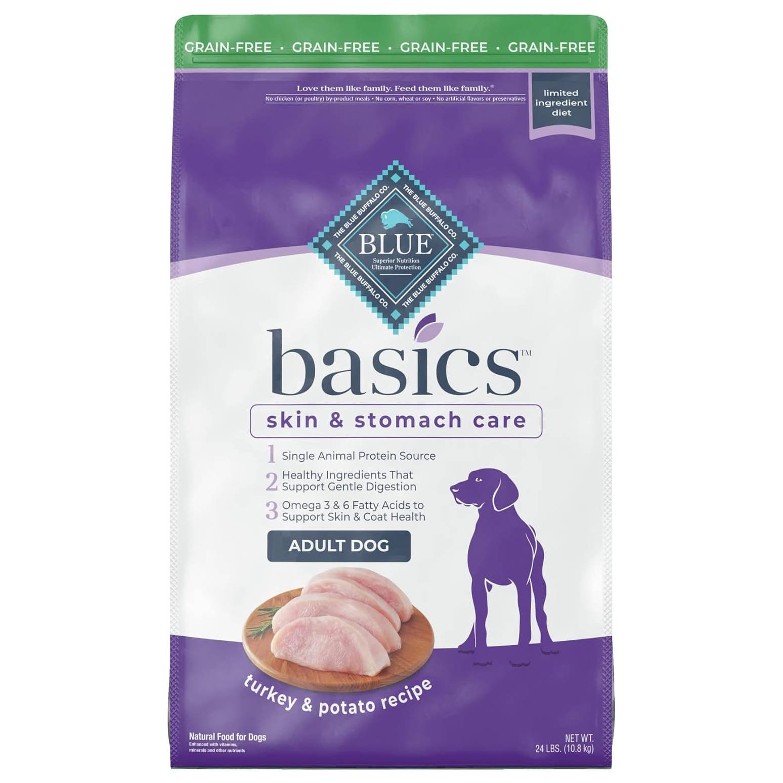 Blue Buffalo Basics Limited Ingredient Diet Grain-Free Turkey & Potato Recipe Adult Dry Dog Food