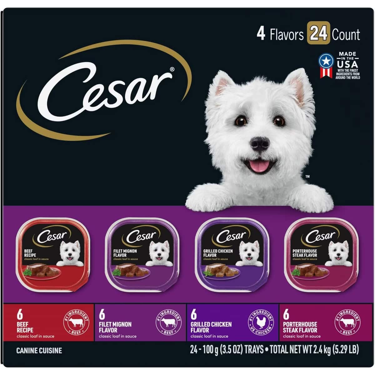 Cesar Classic Loaf in Sauce Variety Pack Dog Food Trays