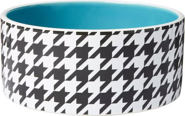 Frisco Houndstooth Non-skid Ceramic Dog Bowl 