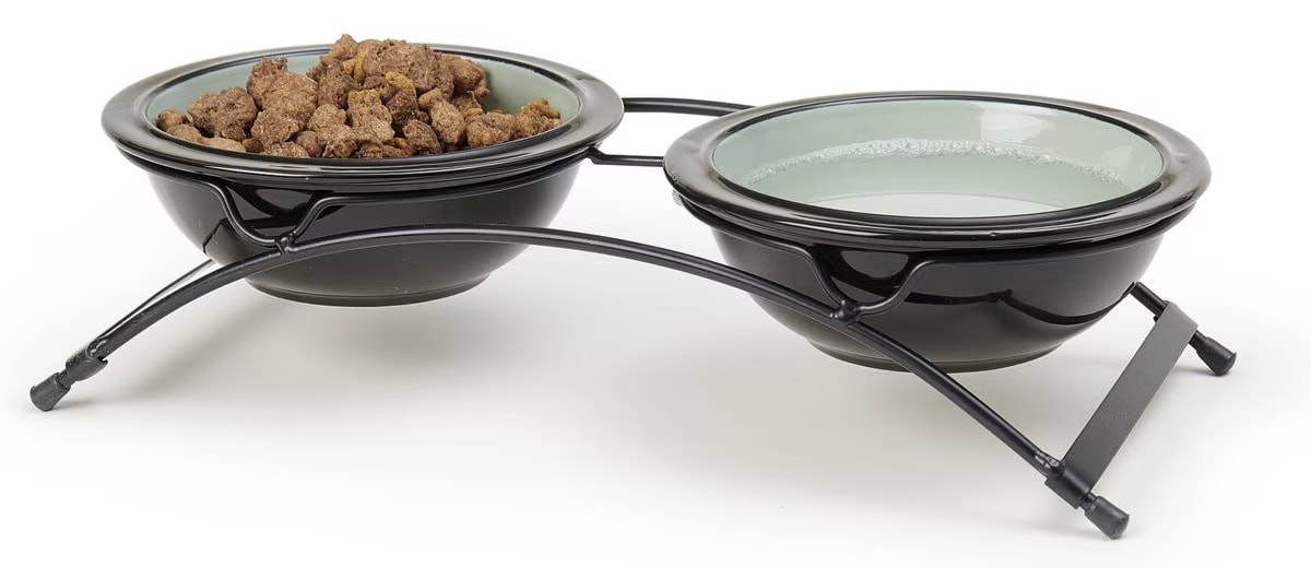 PetRageous Designs Buddy's Best Double Diner Elevated Dog & Cat Bowls