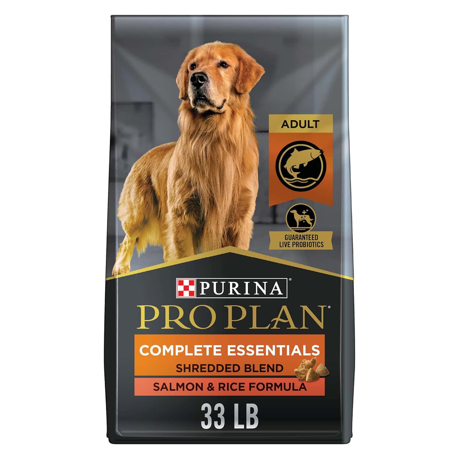 Purina Pro Plan High Protein Dog Food With Probiotics for Dogs, Shredded Blend Salmon & Rice Formula