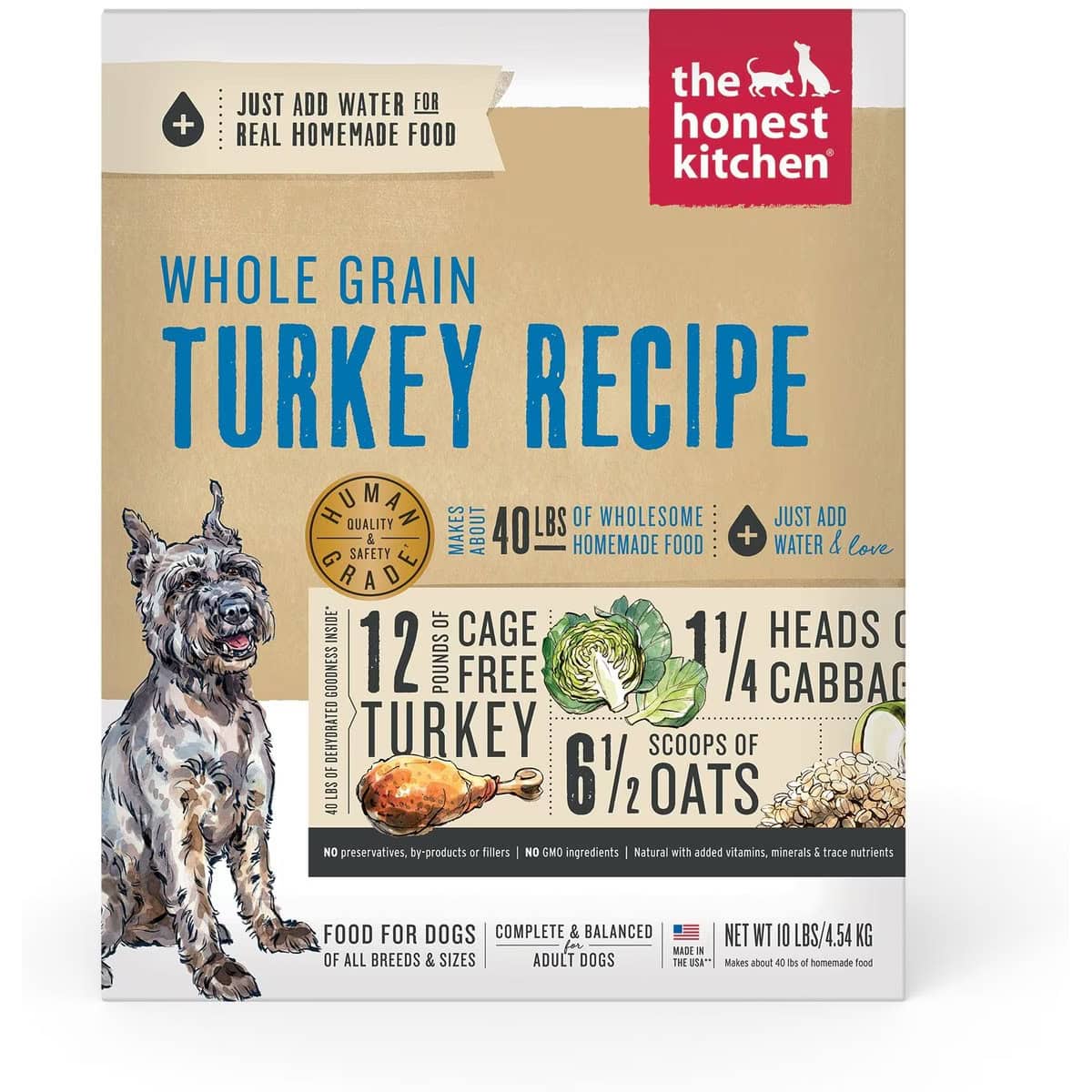 The Honest Kitchen Whole Grain Turkey Recipe Dehydrated Dog Food 