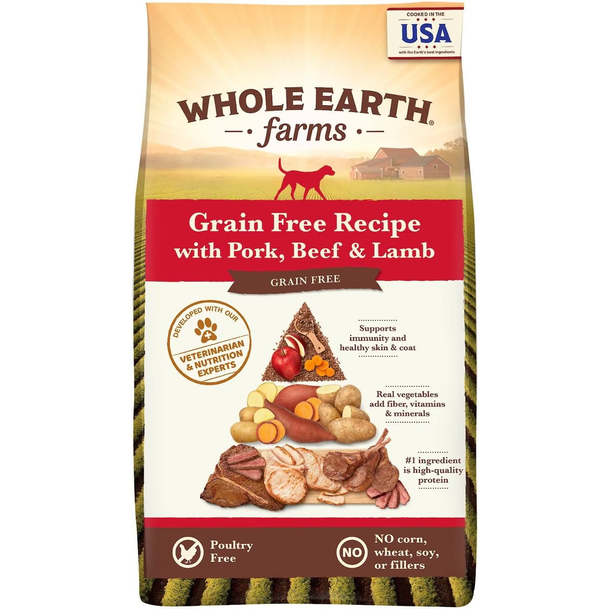 Whole Earth Farms Grain-Free Pork Beef & Lamb Recipe Dry Dog Food
