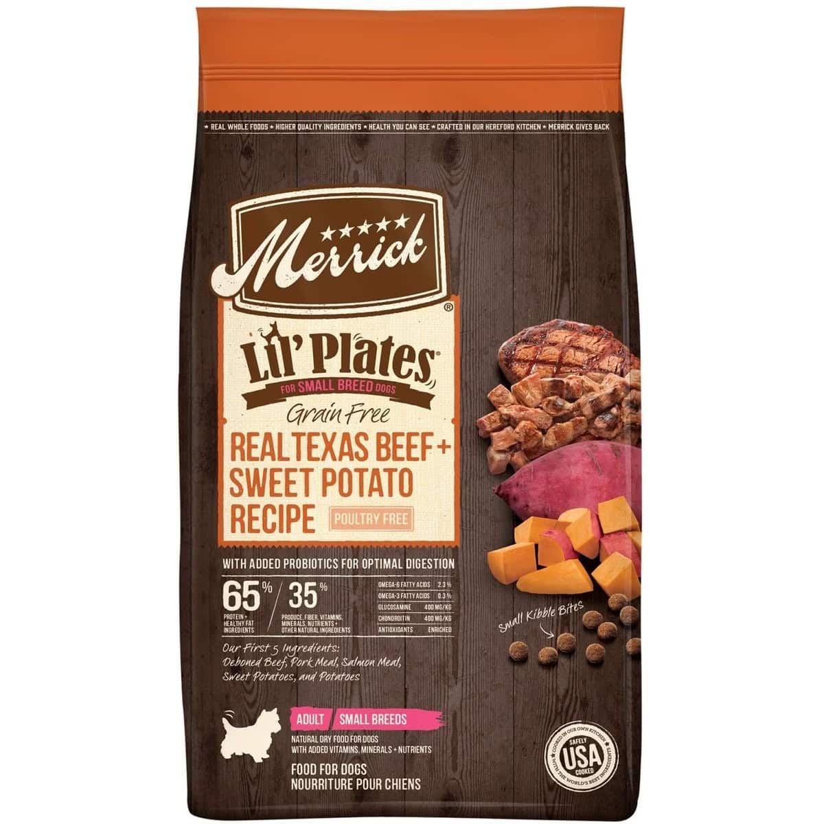 Merrick Lil' Plates Grain-Free Chicken-Free Real Texas Beef + Sweet Potato Recipe Small Breed Dry Dog Food