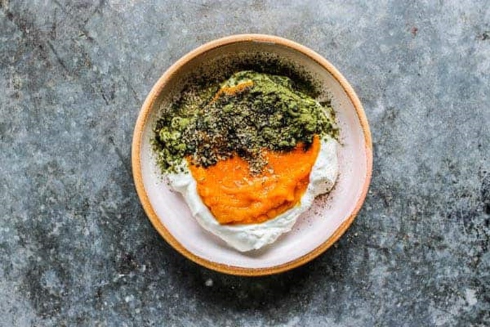 Pumpkin and yogurt dog food