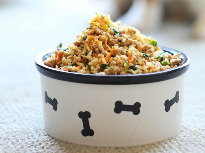 Turkey and vegetable dog food