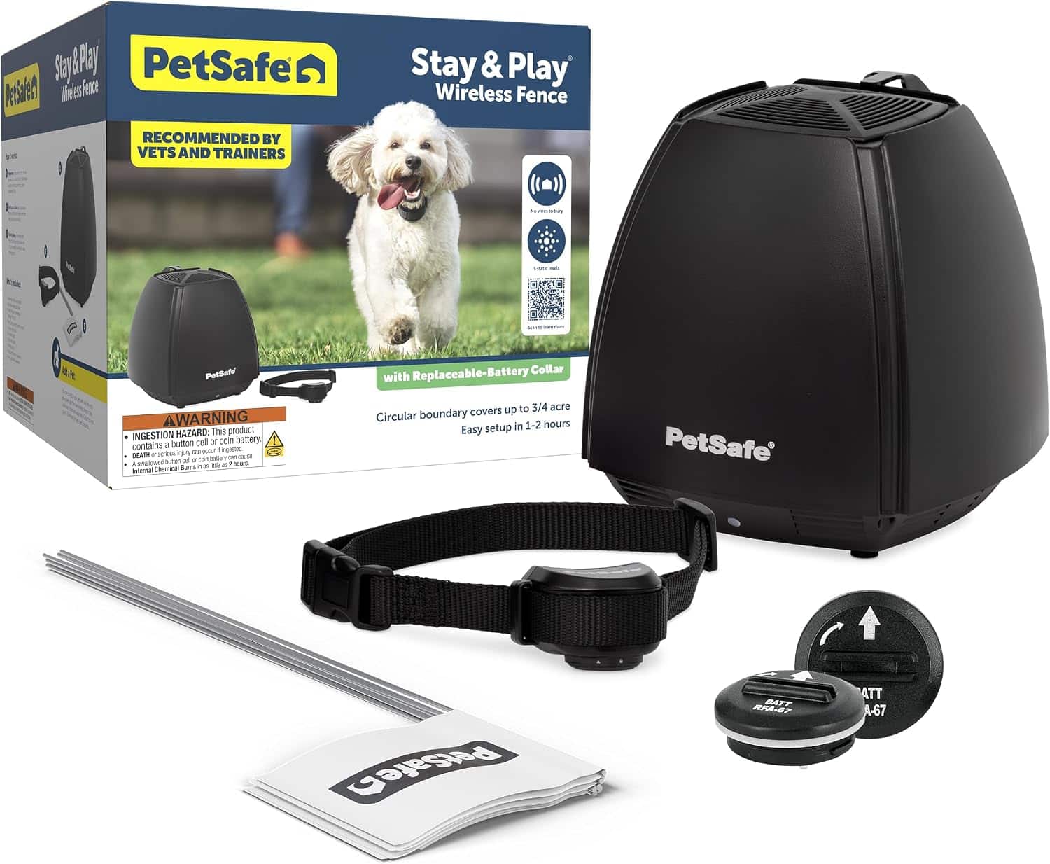 PetSafe Stay & Play Wireless Dog Fence for Stubborn Dogs