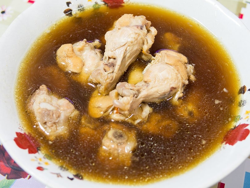 chicken soup chinese style in a bowl