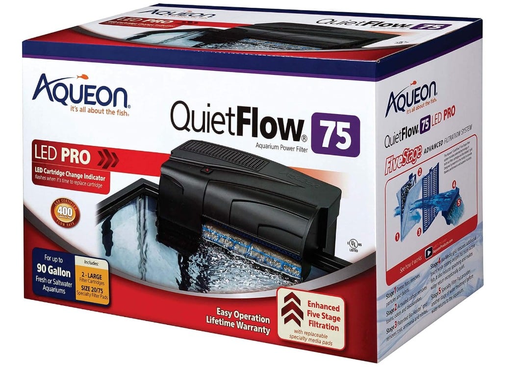 Aqueon QuietFlow LED PRO 75 Aquarium Power Filter 2