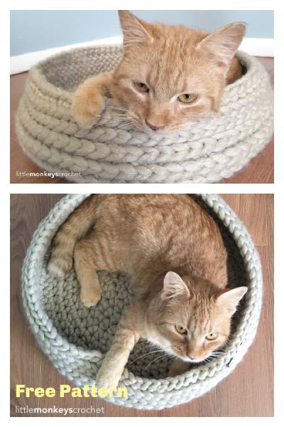 Cat Bed Free Crochet Pattern
