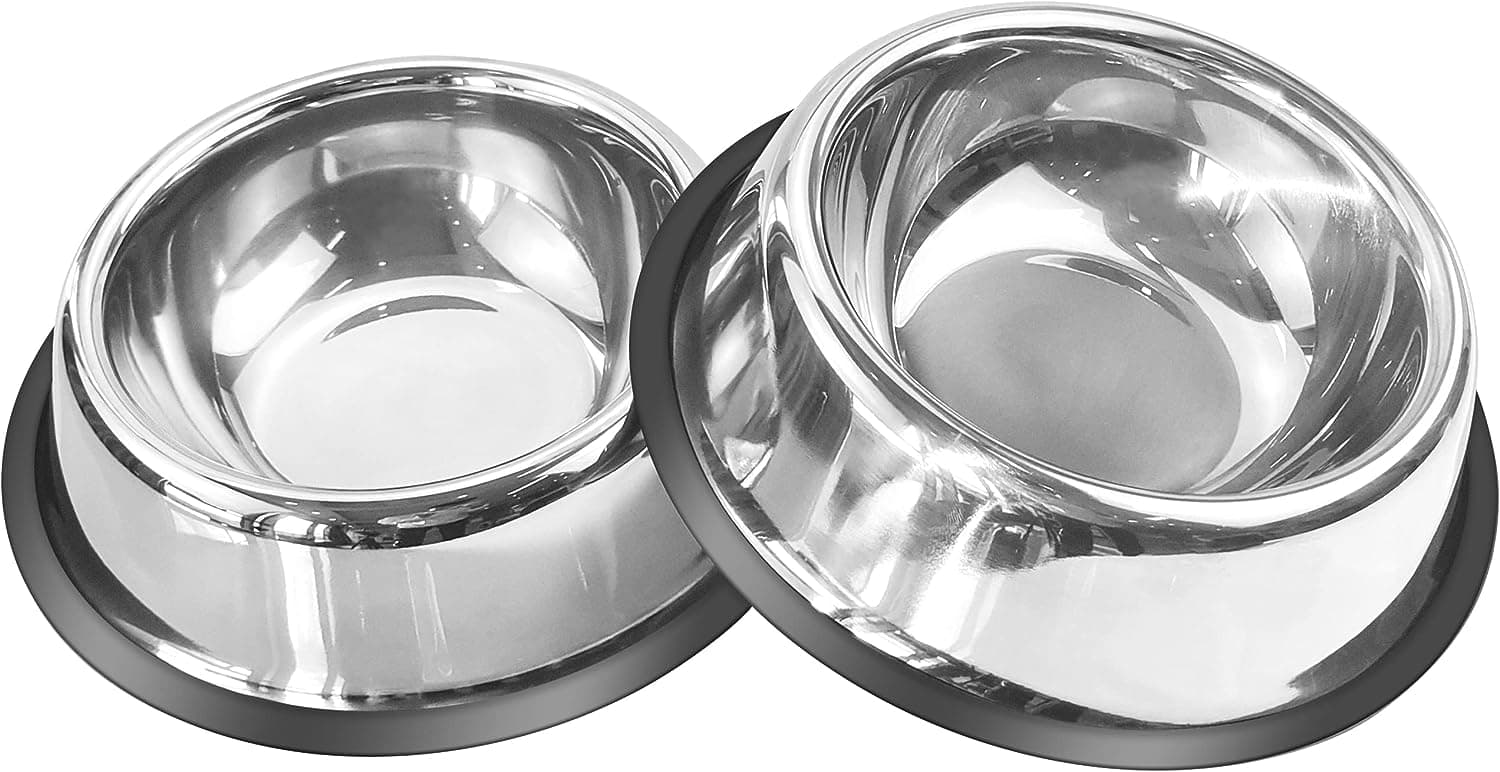 Mlife Stainless Steel Dog Bowl with Rubber Base