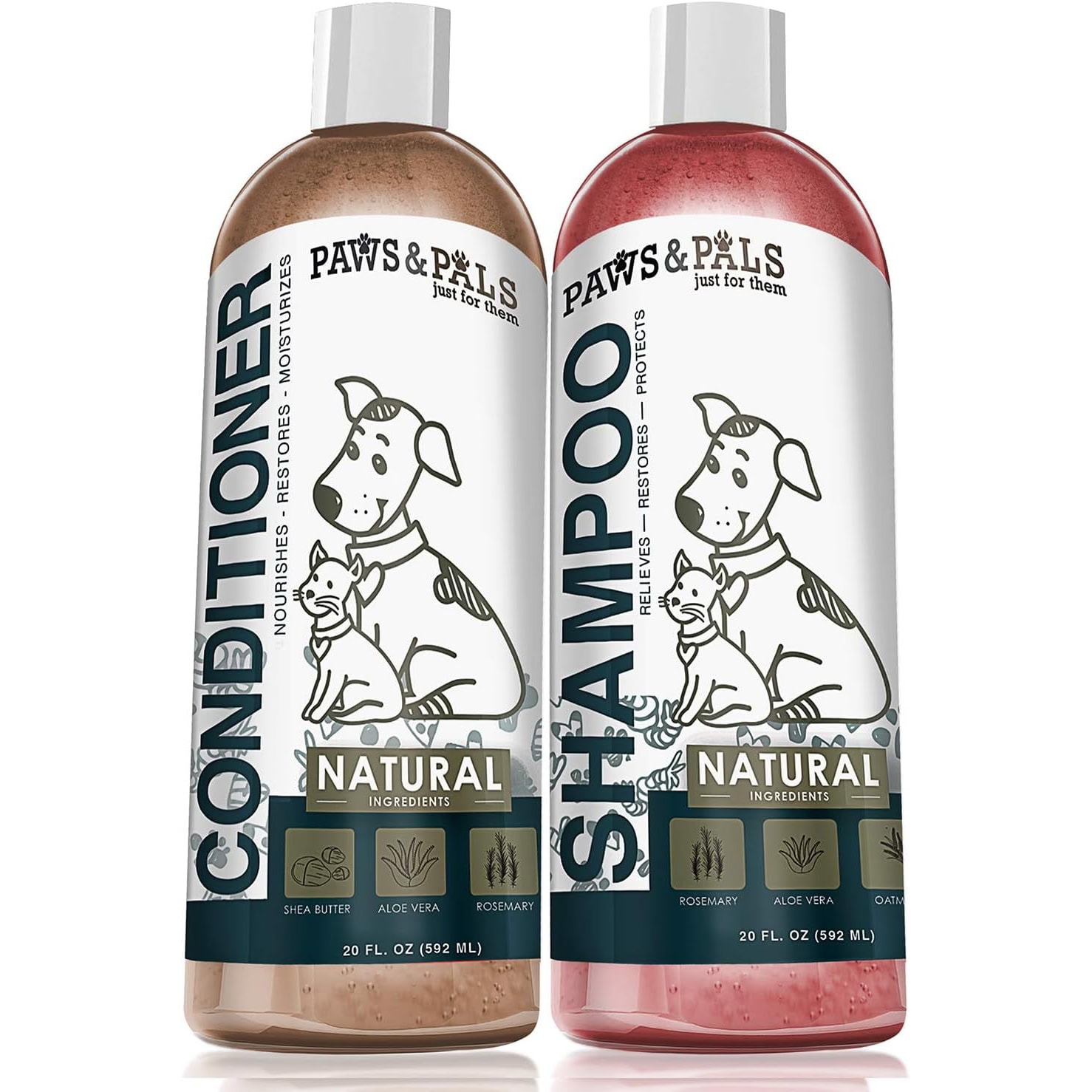 Paws & Pals Natural Oatmeal Dog Shampoo and Conditioner Combo