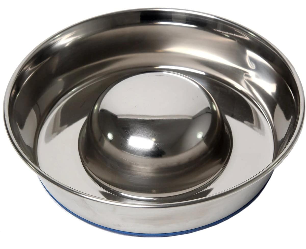 OurPets Durapet Premium Stainless Steel Slow-Feed Dog Bowl