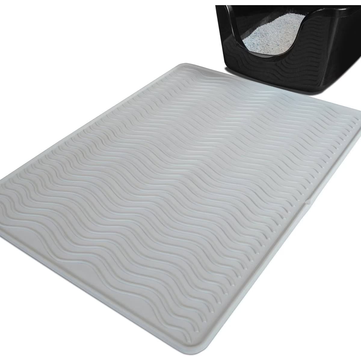 PetFusion ToughGrip Gray Cat Litter Mat