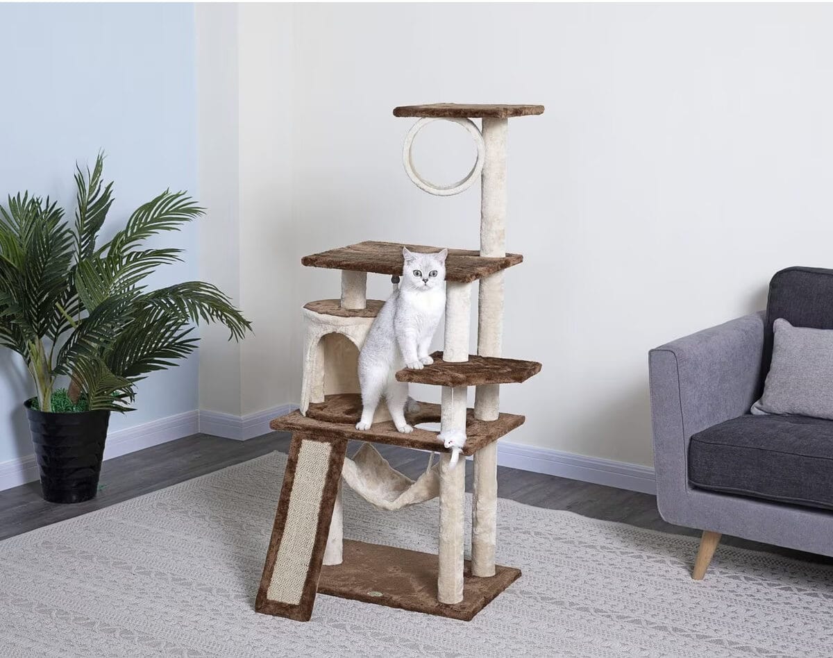 Go Pet Club Faux Fur Cat Tree & Condo